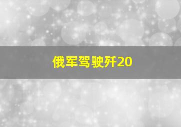 俄军驾驶歼20