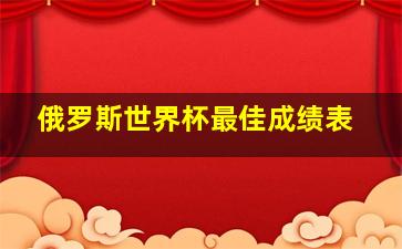 俄罗斯世界杯最佳成绩表