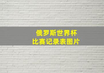 俄罗斯世界杯比赛记录表图片