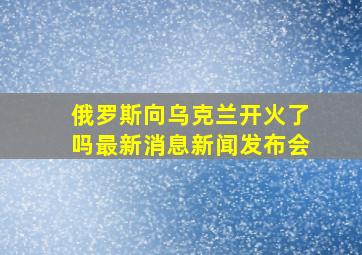 俄罗斯向乌克兰开火了吗最新消息新闻发布会