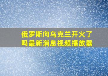 俄罗斯向乌克兰开火了吗最新消息视频播放器