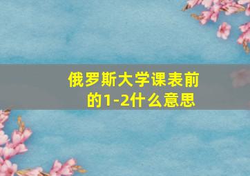 俄罗斯大学课表前的1-2什么意思