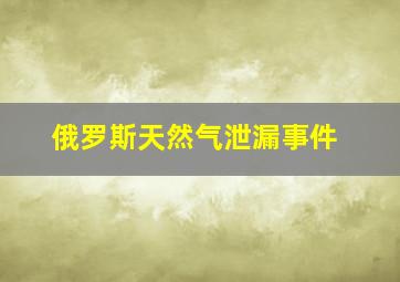 俄罗斯天然气泄漏事件