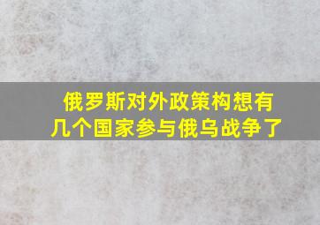 俄罗斯对外政策构想有几个国家参与俄乌战争了