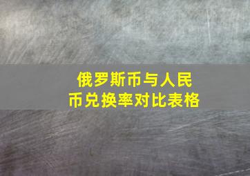 俄罗斯币与人民币兑换率对比表格