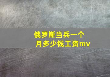 俄罗斯当兵一个月多少钱工资mv