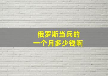 俄罗斯当兵的一个月多少钱啊