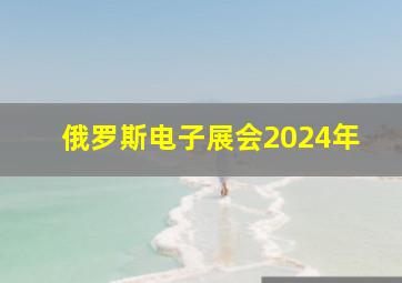 俄罗斯电子展会2024年