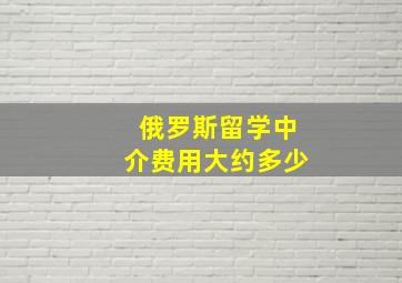 俄罗斯留学中介费用大约多少