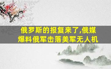 俄罗斯的报复来了,俄媒爆料俄军击落美军无人机