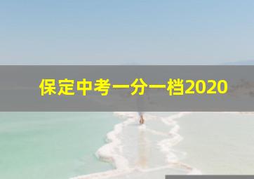 保定中考一分一档2020