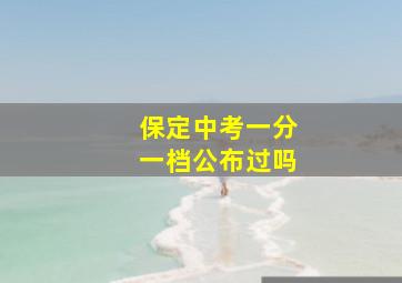 保定中考一分一档公布过吗