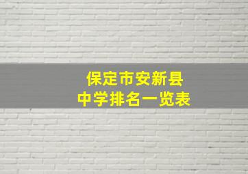 保定市安新县中学排名一览表