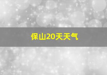 保山20天天气