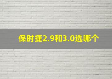 保时捷2.9和3.0选哪个