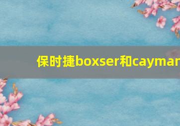 保时捷boxser和cayman