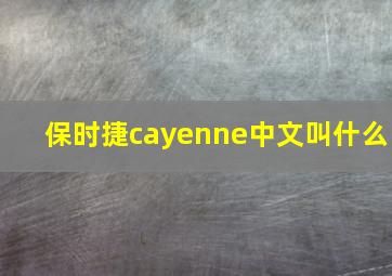 保时捷cayenne中文叫什么