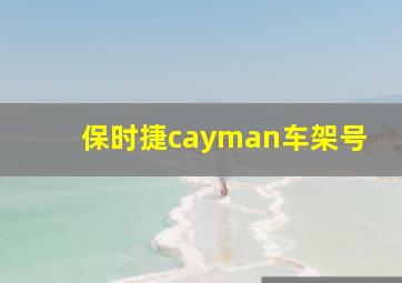 保时捷cayman车架号