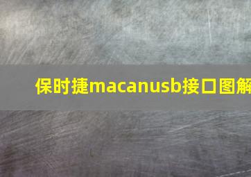 保时捷macanusb接口图解