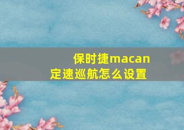 保时捷macan定速巡航怎么设置