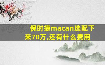 保时捷macan选配下来70万,还有什么费用