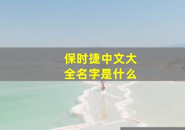 保时捷中文大全名字是什么