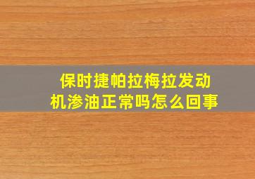 保时捷帕拉梅拉发动机渗油正常吗怎么回事