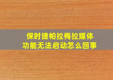 保时捷帕拉梅拉媒体功能无法启动怎么回事