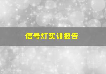 信号灯实训报告