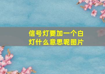 信号灯要加一个白灯什么意思呢图片