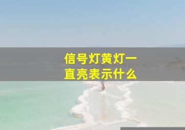 信号灯黄灯一直亮表示什么