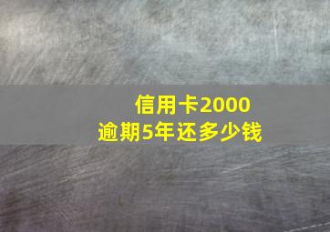 信用卡2000逾期5年还多少钱