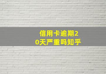 信用卡逾期20天严重吗知乎