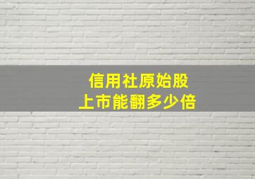 信用社原始股上市能翻多少倍