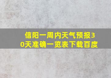 信阳一周内天气预报30天准确一览表下载百度