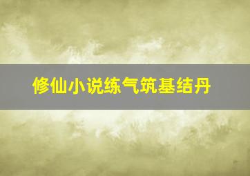 修仙小说练气筑基结丹