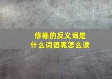 修德的反义词是什么词语呢怎么读