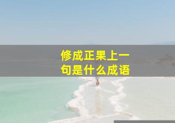 修成正果上一句是什么成语