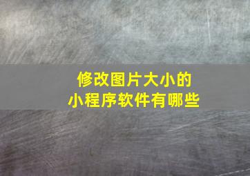 修改图片大小的小程序软件有哪些