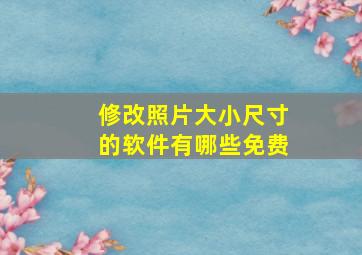 修改照片大小尺寸的软件有哪些免费