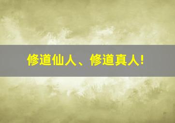 修道仙人、修道真人!