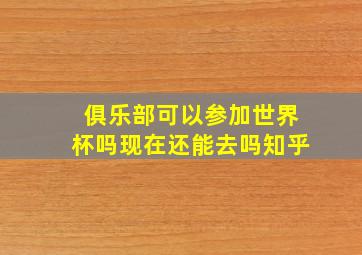 俱乐部可以参加世界杯吗现在还能去吗知乎