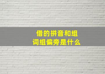 借的拼音和组词组偏旁是什么