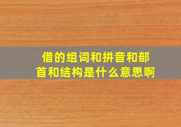 借的组词和拼音和部首和结构是什么意思啊