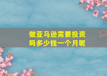 做亚马逊需要投资吗多少钱一个月呢