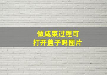 做咸菜过程可打开盖子吗图片