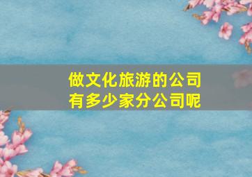 做文化旅游的公司有多少家分公司呢