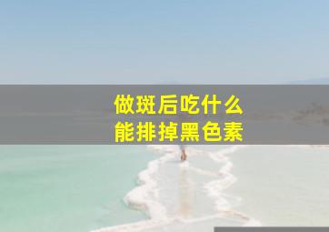 做斑后吃什么能排掉黑色素