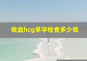 做血hcg早孕检查多少钱