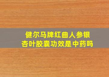 健尔马牌红曲人参银杏叶胶囊功效是中药吗